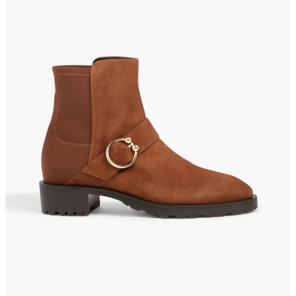 Stuart Weitzman Boots Women’s Size 11 Luxering Brown Suede Ankle Boots in Coffee